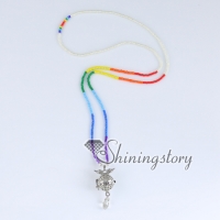 chakra necklace 7 chakra balancing jewelry aromatherapy necklace diffuser necklace essential oil necklace
