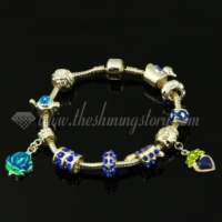 charms bracelets with european enamel large hole beads
