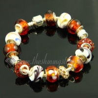 charms bracelets with murano glass rhinestone crytal beads