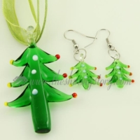 christmas tree venetian murano glass pendants and earrings jewelry