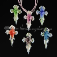 cross flower lampwork murano glass necklace pendant jewellery