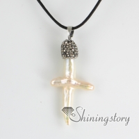 cross fresh water pearl pendants christian cross pendant necklace rhinestone pave necklaces rhinestone imitated pearls cross pendant necklace