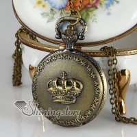 crown long chain pocket watch pendants necklaces