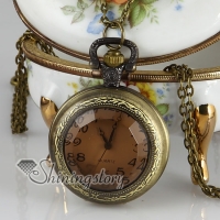 crystal long chain pocket watch pendants necklaces