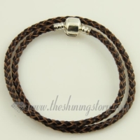 double leather european bracelets fit for charms beads