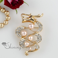 dragon rhinestone pearls scarf brooch pin jewellery