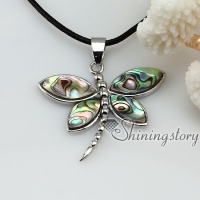 dragonfly seawater rainbow abalone shell mother of pearl necklaces pendants