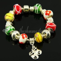 european charms bracelets with murano glass large hole beads