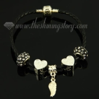 european charms bracelets with rhinestone beads jewelry