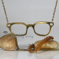 eyeglass copper antique long chain pendants necklaces