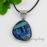 fancy color dichroic foil glass necklaces with pendants jewelry silver plated