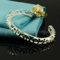 filigree 925 sterling silver plated cuff bangles bracelets jewelry
