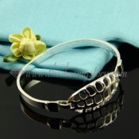 filigree 925 sterling silver plated snap bangles bracelets jewelry