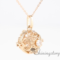 flower ball metal volcanic stone necklace locket aromatherapy necklace diffuser love heart locket diffusing jewelry openwork necklaces