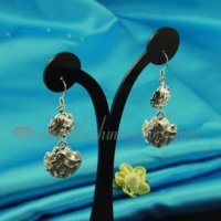 flower rose 925 sterling silver plated dangle earrings