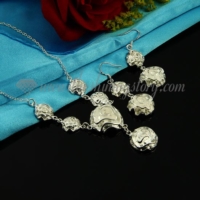 flower rose necklaces and earrings jewelry sets