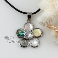 flower sea water rainbow abalone balck white yellow pink oyster shell mother of pearl necklaces pendants