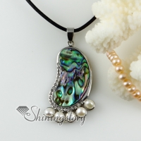 foot round rainbow abalone shell rhinestone freshwater pearl necklaces pendants