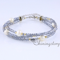 freshwater pearl bracelet 3 strand pearl bracelet with crystal and seed beads pearls jewellery online simple wedding jewelry