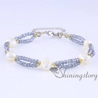 freshwater pearl bracelet baroque pearl bracelet with crystal beads real pearls jewellery bridal jewellery collection