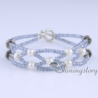 freshwater pearl bracelet crystal beads mesh bracelet bohemian jewellery uk boho jewellery australia