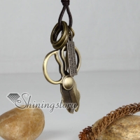genuine leather copper forfex pendant adjustable long necklaces