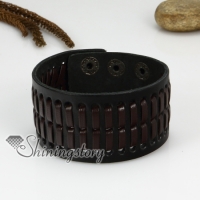 genuine leather cuff snap wrap bracelets