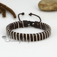 genuine leather drawstring wrap bracelets