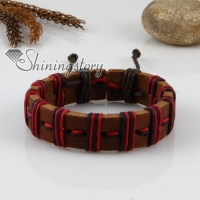genuine leather wrap wristbands adjustable drawstring bracelets unisex
