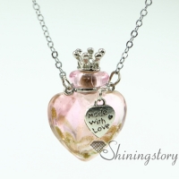 heart aromatherapy jewelry scents oil diffusing necklace small perfume bottle pendant necklace diffusers small glass bottles pendant necklaces