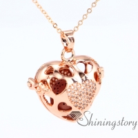 heart locket aromatherapy locket chain locket gold open heart locket necklace