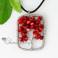 heart oblong semi precious stone red coral necklaces pendants jewelry