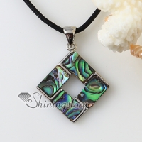 heart square rainbow abaloneseashell mother of pearl oyster sea shell necklaces pendants