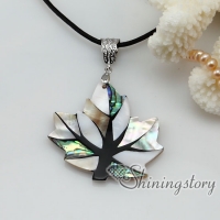 leaf patchwork seawater penguin white oyster shell mother of pearl necklaces pendants