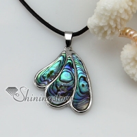 leaf seawater rainbow abalone shell mother of pearl necklaces pendants