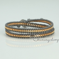 leather cotton cord adjustable bracelets wristbands bracelets triple layers wrap bracelets cheap china jewelry fashion jewelry