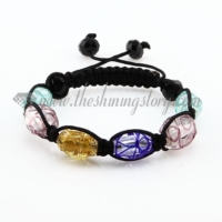 macrame foil swirled lampwork murano glass beads bracelets jewelry