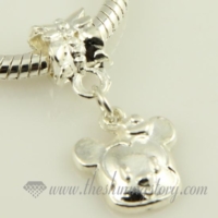 mouse silver plated european big hole charms fit for bracelets