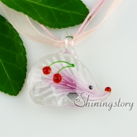 murano glass necklaces hedgehog flowers inside lampwork pendants necklaces with pendants
