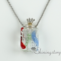 necklace vials for ashes essential oil diffuser necklaces small wish bottle pendant necklace wholesale supplier top quality lampwork glass hand blown
