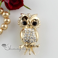 night owl rhinestone scarf brooch pin jewellery