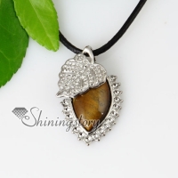 olive leaf semi precious stone tiger's-eye jasper rose quartz amethyst necklaces pendants