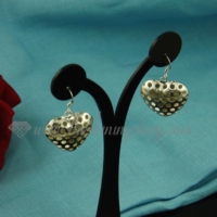 openwork 925 sterling silver plated heart dangle earrings