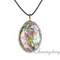 oval mother of pearl pendants rainbow abalone necklaces jewelry sea shell necklaces white oyster shell rainbow abalone shell