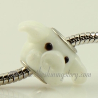 pig murano glass big hole beads for fit charms bracelets