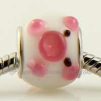pig murano glass large hole beads for fit charms bracelets