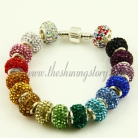 rhinestone large big hole beads fit for charms bracelets