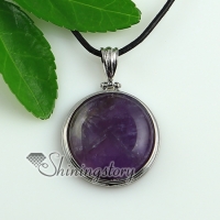 round amethyst natural stone turquoise glass opal natural semi precious stone pendants for necklaces