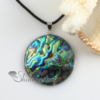 round teardrop rainbow abalone seashell mother of pearl oyster sea shell pendant necklaces