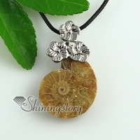 sea shell flower natural semi precious stone plated necklaces pendants